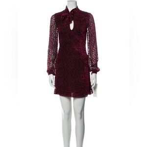Saint Laurent Printed Mini Long Sleeve Dress Size 36